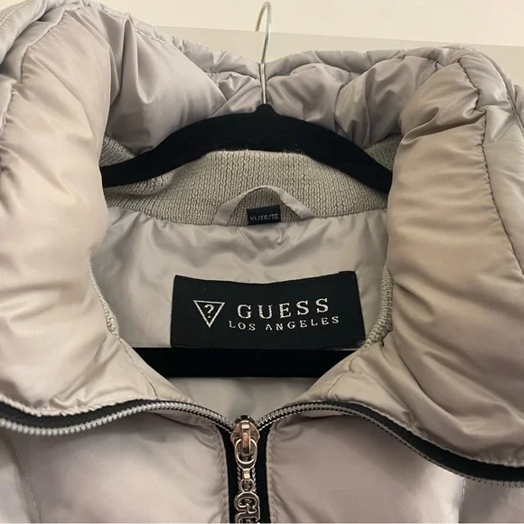 Guess Women's Light Gray Puffer Jacket - Picture 3 of 8